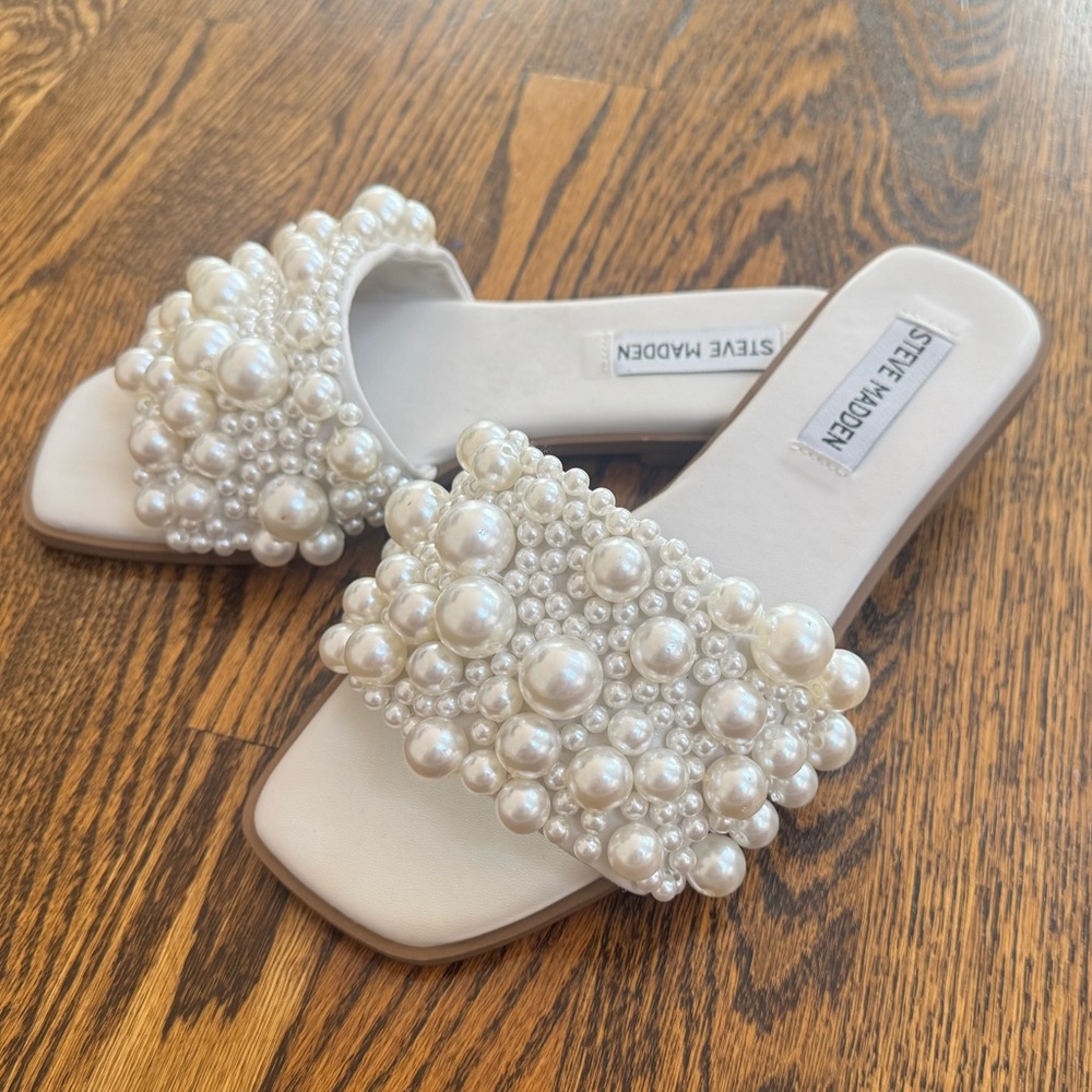Steve Madden Knicky Pearl Slide Sandals size 6.5